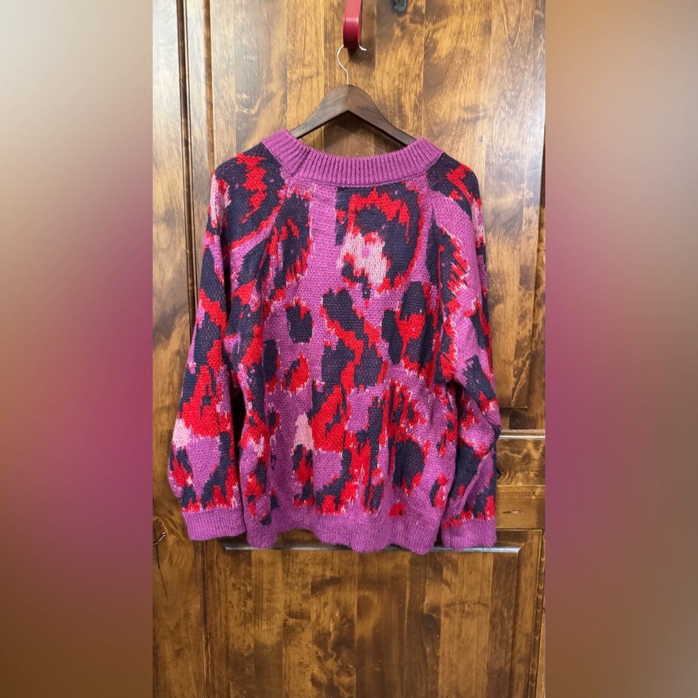 Entro Purple and Red Patterned Sweater - Picture 7 of 7